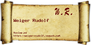 Weiger Rudolf névjegykártya